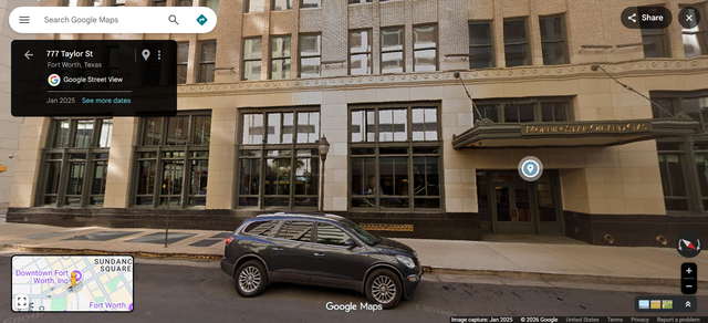 The Morningstar Operating LLC building in downtown Fort Worth across from the Fort Worth Club at 777 Taylor St.